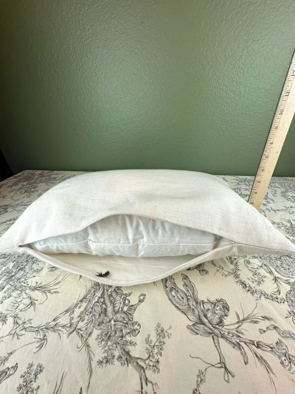 Jonathan Adler Beaded Hand Flower Bouquet Gun Lumbar Linen Down Pillow